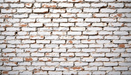 Naklejka premium Textured White Brick Wall with Peeling Paint and Rustic Charm for Interior Design and Architectural Projects
