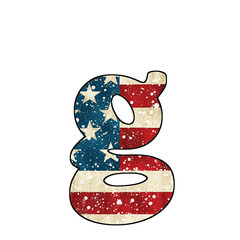 Vintage American Flag Letter G Design
