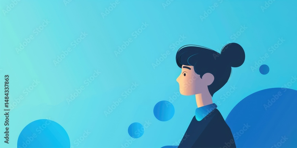 Poster creative background picture of human for business application website design to advertise. drawing i