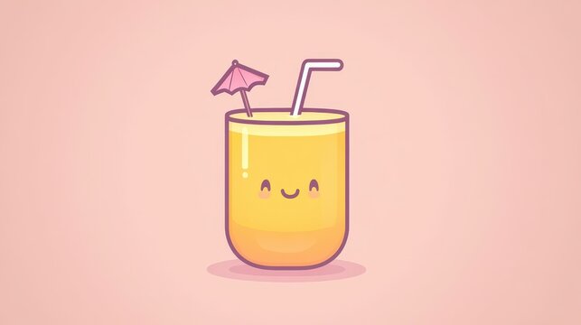 Pixelated joy illustration cheerful refreshing drink adorable il