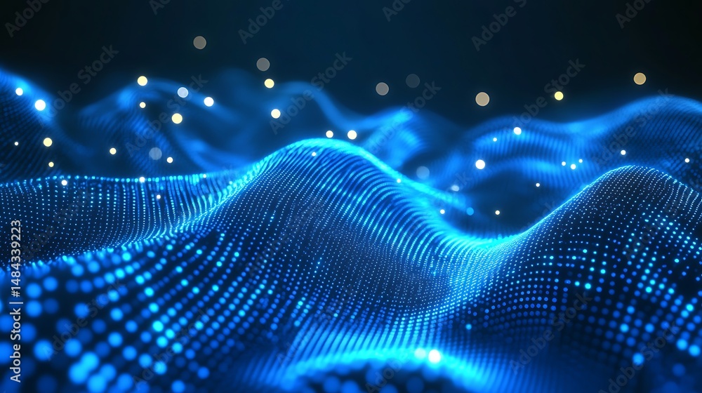 Aufkleber digital abstract wave pattern