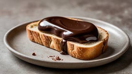 A Slice of Bread with Chocolate Spread