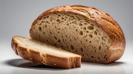 Lone Bread Slice with Negative Space Aesthetic

