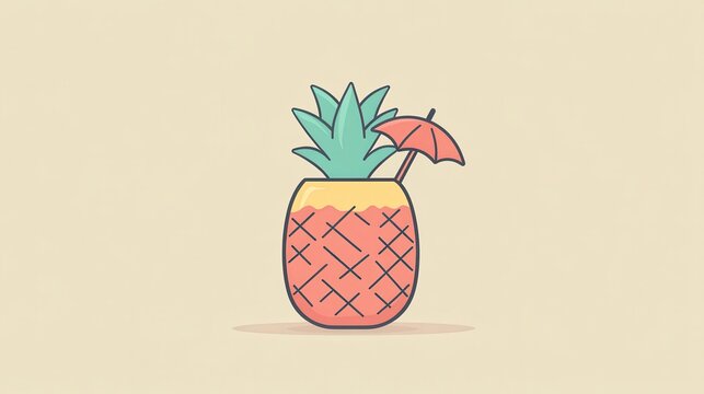 Retro 8bit Pineapple Cocktail Illustration Nostalgic Pixel Art T