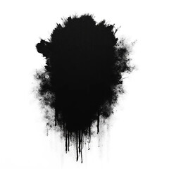 Abstract Dark Stain Illustration Art Black Ink Splatter Design Grunge Texture Backdrop Element on