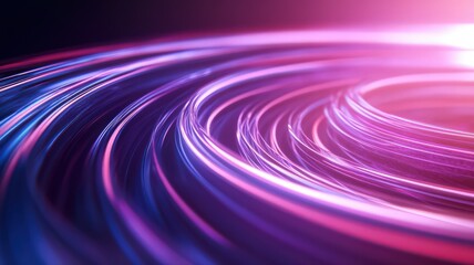 Abstract Background Of Glowing Concentric Circles In Vibrant Purple And Blue Tones