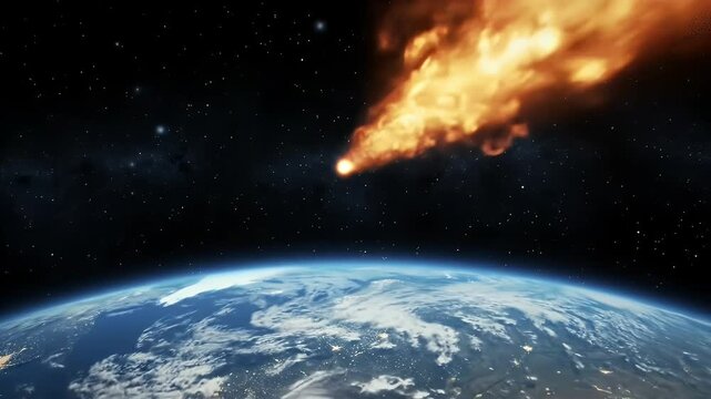 Meteorite Impacting Earth

