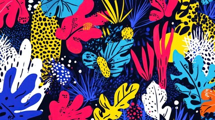 Vibrant tropical leaf pattern