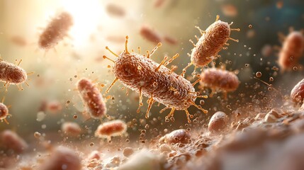 Sleek and simple of E coli bacteria highlighting its presence in normal gut flora as well as its potential to cause pathogenic infections within the intestines