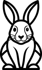Fototapeta premium black and white rabbit vector