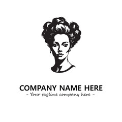 Head of queen logo company design vector illustration
