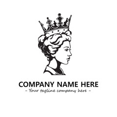 Head of queen logo company design vector illustration