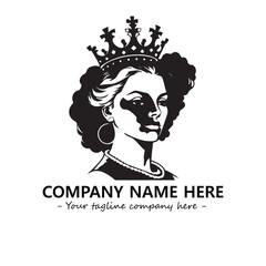 Head of queen logo company design vector illustration