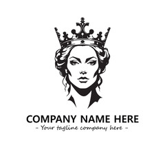Head of queen logo company design vector illustration