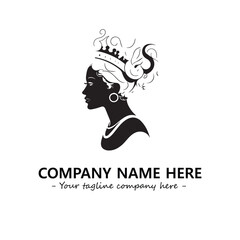 Head of queen logo company design vector illustration
