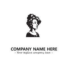 Head of queen logo company design vector illustration