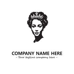 Head of queen logo company design vector illustration