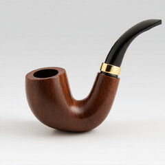Premium Handcrafted Tobacco Pipe with Wood Grain and Golden Accents
