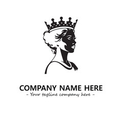 Head of queen logo company design vector illustration