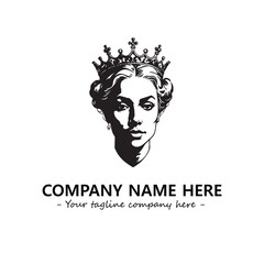 Head of queen logo company design vector illustration