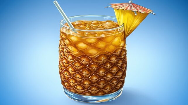 Exotic pineapple cocktail presentation showcasing tropical bever
