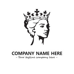 Head of queen logo company design vector illustration