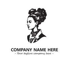Head of queen logo company design vector illustration