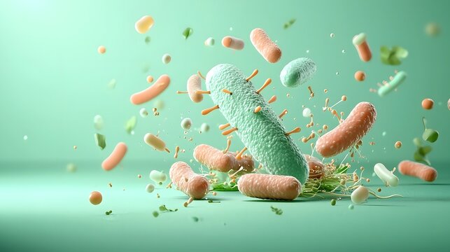Sleek and simple showcasing the detailed shape and structure of the Salmonella Typhi bacteria a pathogenic microorganism that causes typhoid fever in a minimalist and abstract design