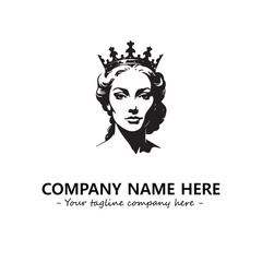 Head of queen logo company design vector illustration