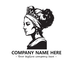 Head of queen logo company design vector illustration