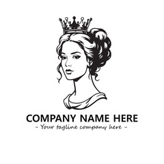 Head of queen logo company design vector illustration