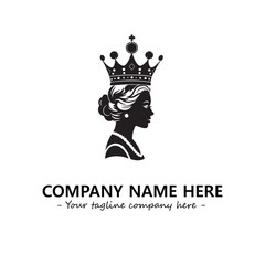 Head of queen logo company design vector illustration