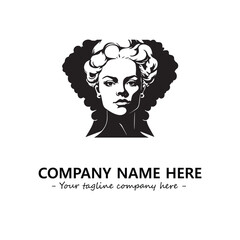 Head of queen logo company design vector illustration