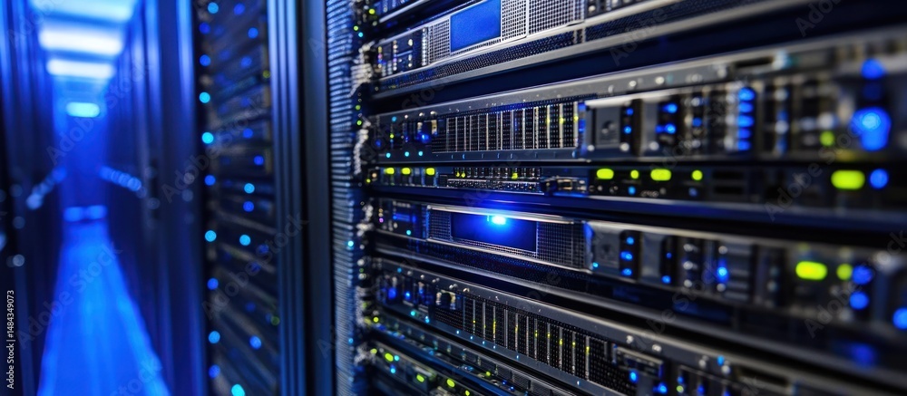 Poster server racks in data center
