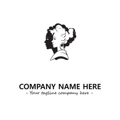 Head of queen logo company design vector illustration