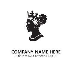 Head of queen logo company design vector illustration