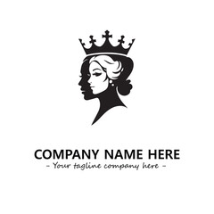 Head of queen logo company design vector illustration