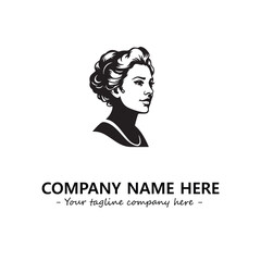 Head of queen logo company design vector illustration