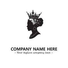 Head of queen logo company design vector illustration