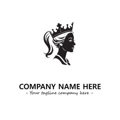 Head of queen logo company design vector illustration