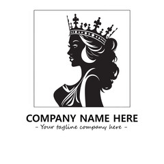 Head of queen logo company design vector illustration