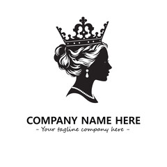 Head of queen logo company design vector illustration
