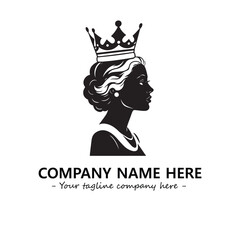 Head of queen logo company design vector illustration