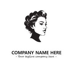 Head of queen logo company design vector illustration