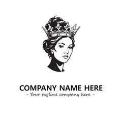 Head of queen logo company design vector illustration