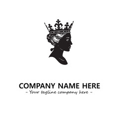Head of queen logo company design vector illustration