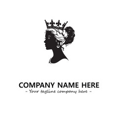Head of queen logo company design vector illustration
