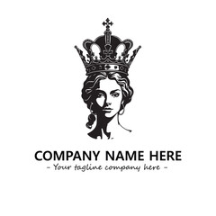 Head of queen logo company design vector illustration