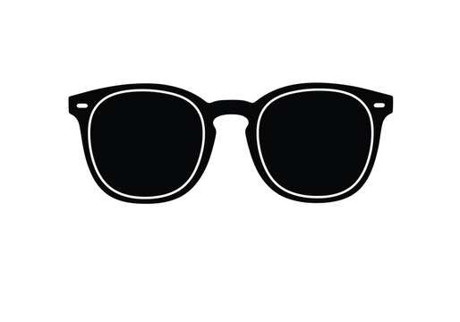 Spectacle silhouette. This image is a black silhouette of spectacles, also known as glasses or eyewear, used for vision correction or as a fashion accessory. Vector clipart illustration design.