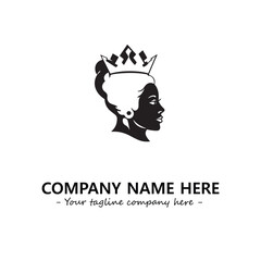 Head of queen logo company design vector illustration